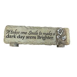 Stone Note 8 x 2 In Smile Free Standing Home Decor Art Sign Photo Decoration